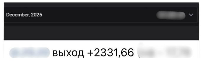 Вихід +$2,331.66 за грудень